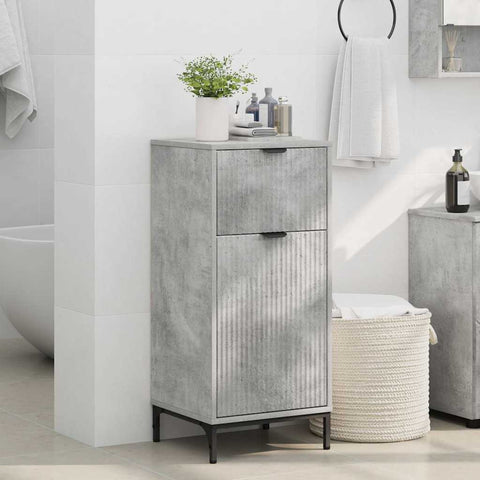 vidaXL Bathroom Cabinet with Drawer Concrete grey 39.5 x 36 x 88 cm