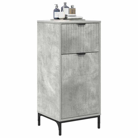 vidaXL Bathroom Cabinet with Drawer Concrete grey 39.5 x 36 x 88 cm