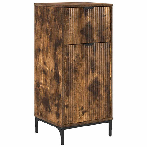 vidaXL Bathroom Cabinet Smoked oak 39.5 x 36 x 88 cm Engineered wood