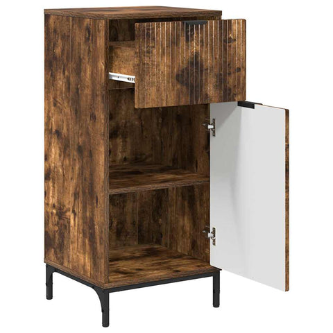 vidaXL Bathroom Cabinet Smoked oak 39.5 x 36 x 88 cm Engineered wood