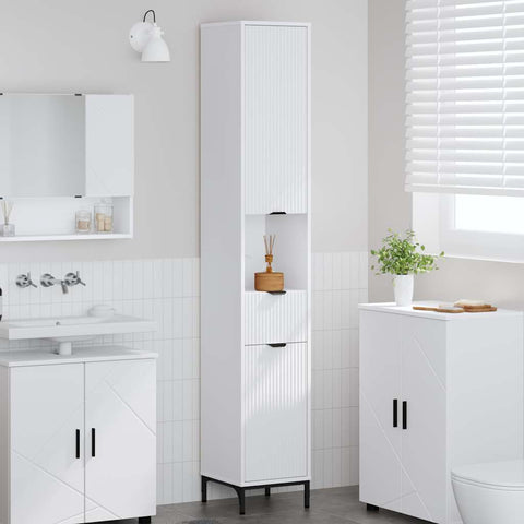 vidaXL Bathroom Tall Cabinet White 31.5 x 33 x 190 cm Engineered wood