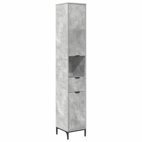 vidaXL Bathroom Tall Cabinet Concrete grey 31.5 x 33 x 190 cm