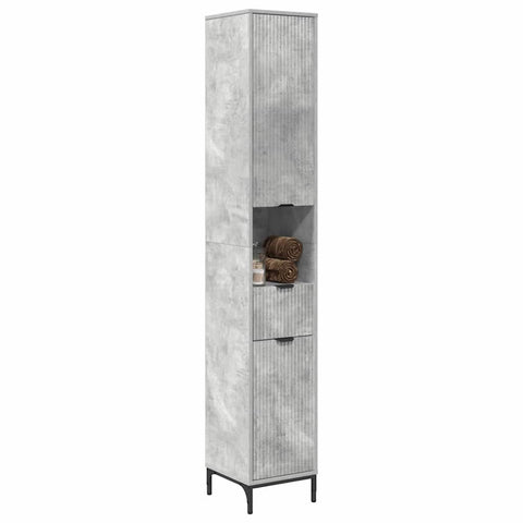 vidaXL Bathroom Tall Cabinet Concrete grey 31.5 x 33 x 190 cm