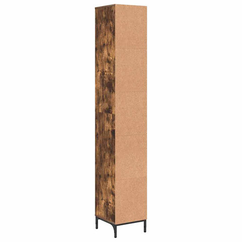 vidaXL Bathroom Tall Cabinet with Drawer Smoked oak 31.5 x 33 x 190 cm