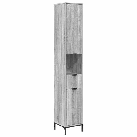 vidaXL Bathroom Tall Cabinet with Door Grey sonoma 31.5 x 33 x 190 cm