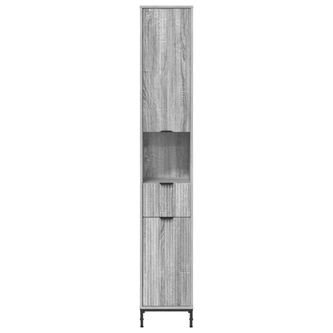 vidaXL Bathroom Tall Cabinet with Door Grey sonoma 31.5 x 33 x 190 cm