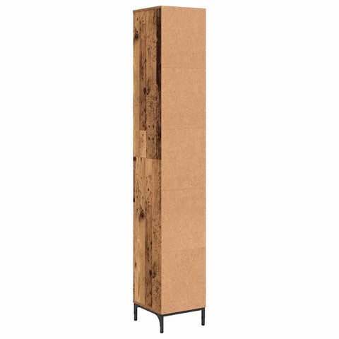 vidaXL Bathroom Tall Cabinet with Drawer Old wood 31.5 x 33 x 190 cm