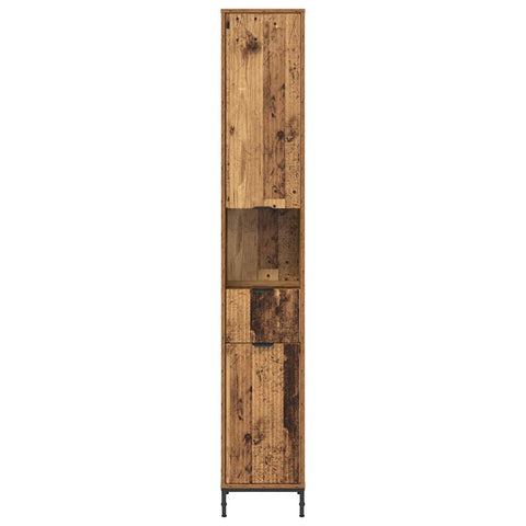vidaXL Bathroom Tall Cabinet with Drawer Old wood 31.5 x 33 x 190 cm