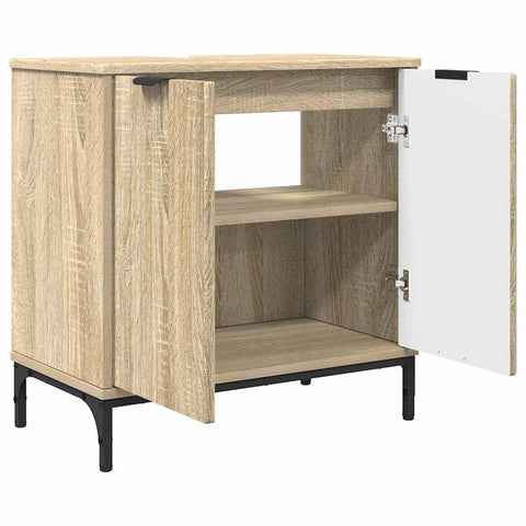 vidaXL Bathroom Sink Cabinet with Door Sonoma oak 60.5 x 33.5 x 61 cm