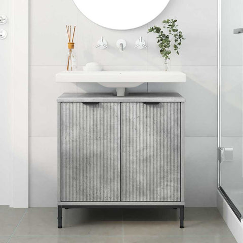 vidaXL Bathroom Sink Cabinet Concrete grey 60.5 x 33.5 x 61 cm