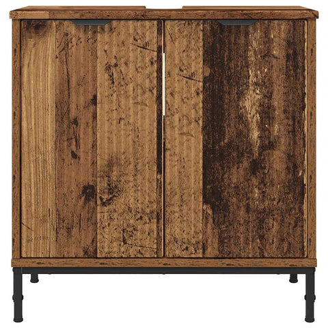 vidaXL Bathroom Sink Cabinet with Storage Old wood 60.5 x 33.5 x 61 cm