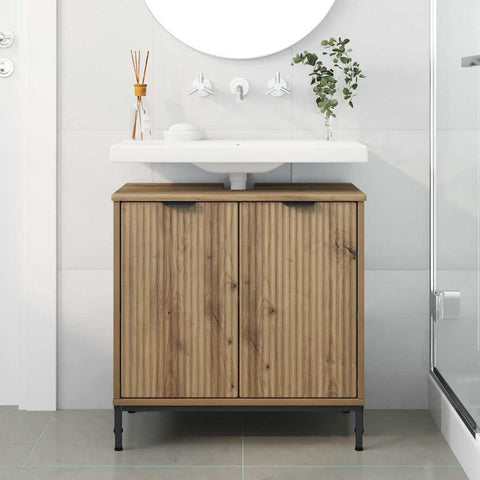 vidaXL Bathroom Sink Cabinet with Door Artisan oak 60.5 x 33.5 x 61 cm