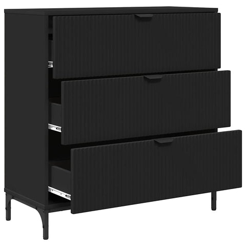 vidaXL Sideboard with Drawer Black 79.5 x 33 x 82 cm Engineered wood
