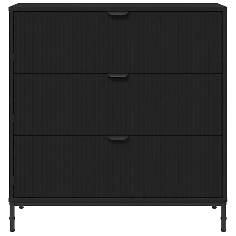 vidaXL Sideboard with Drawer Black 79.5 x 33 x 82 cm Engineered wood