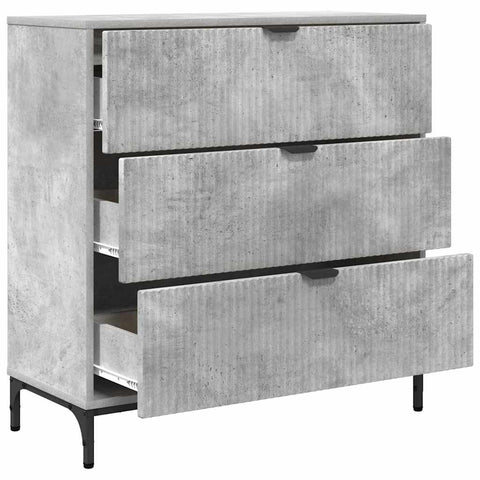 vidaXL Sideboard Concrete grey 79.5 x 33 x 82 cm Engineered wood