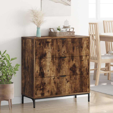 vidaXL Sideboard Smoked oak 79.5 x 33 x 82 cm Engineered wood