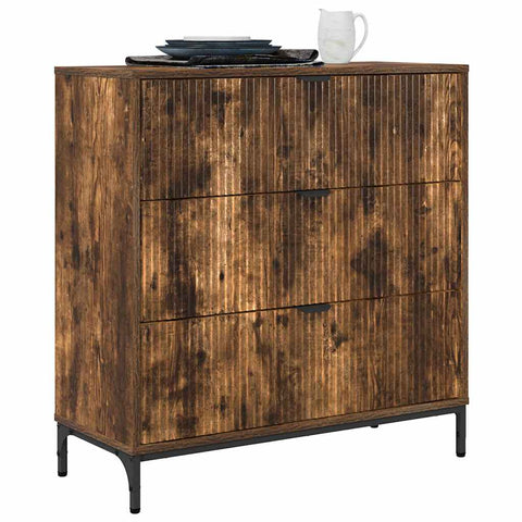 vidaXL Sideboard Smoked oak 79.5 x 33 x 82 cm Engineered wood