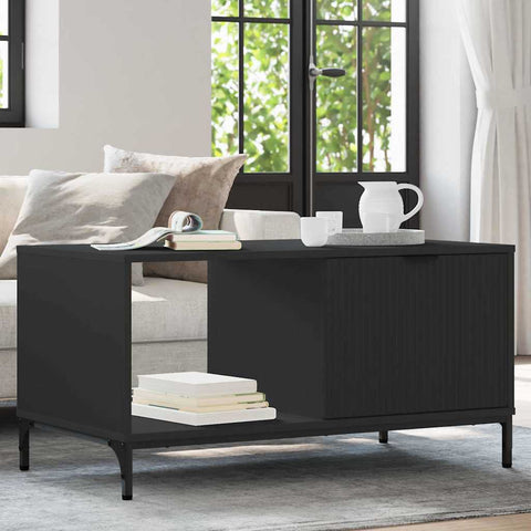 vidaXL Coffee Table Black 90 x 49 x 46 cm Engineered wood