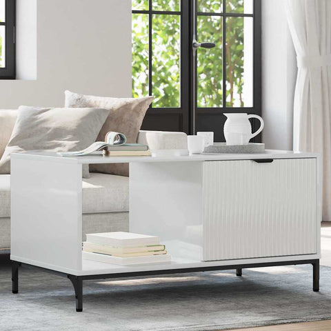 vidaXL Coffee Table High gloss white 90 x 49 x 46 cm Engineered wood