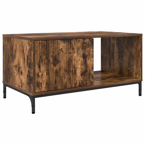 vidaXL Coffee Table Smoked oak 90 x 49 x 46 cm Engineered wood