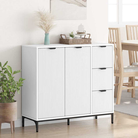 vidaXL Sideboard with Drawer White 89.5 x 33 x 82 cm Engineered wood