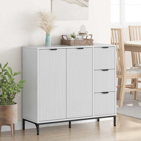 vidaXL Sideboard High gloss white 89.5 x 33 x 82 cm Engineered wood