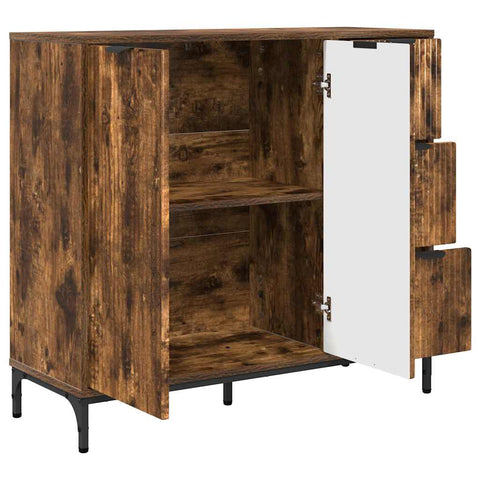 vidaXL Sideboard Smoked oak 89.5 x 33 x 82 cm Engineered wood