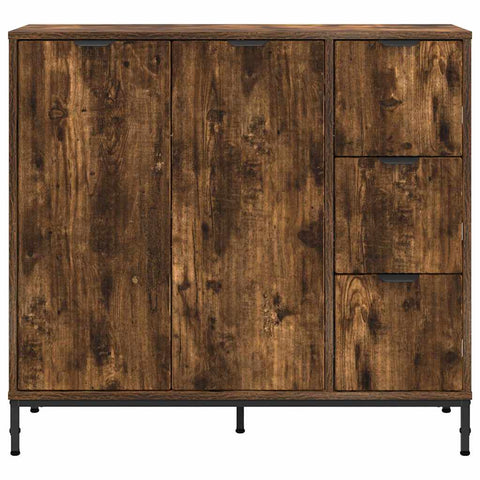 vidaXL Sideboard Smoked oak 89.5 x 33 x 82 cm Engineered wood