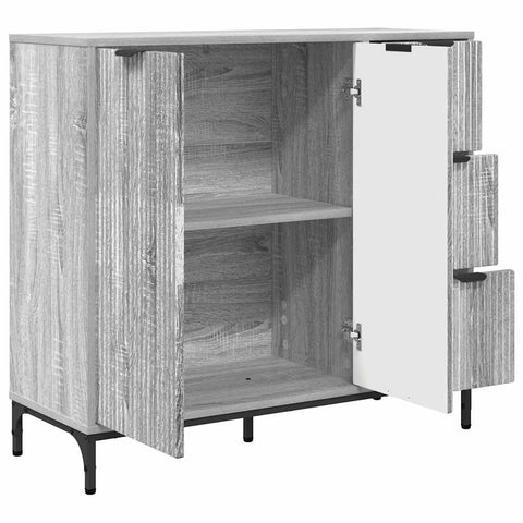 vidaXL Sideboard Grey sonoma 89.5 x 33 x 82 cm Engineered wood