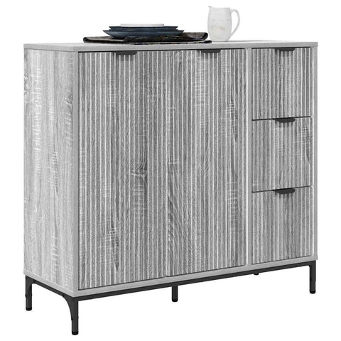 vidaXL Sideboard Grey sonoma 89.5 x 33 x 82 cm Engineered wood
