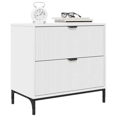 vidaXL Bedside Table White 63.5 x 36 x 61 cm Engineered wood