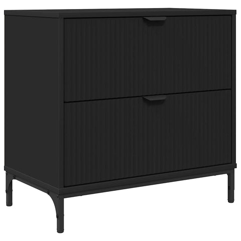 vidaXL Bedside Table Black 63.5 x 36 x 61 cm Engineered wood