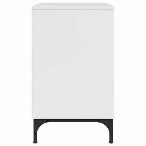 vidaXL Bedside Table with Drawer High gloss white 63.5 x 36 x 61 cm