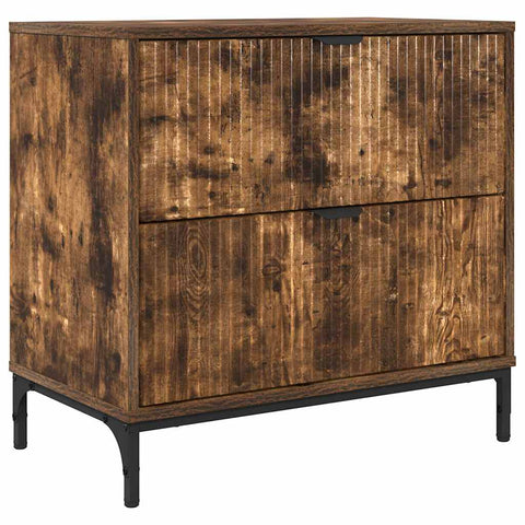 vidaXL Bedside Table Smoked oak 63.5 x 36 x 61 cm Engineered wood