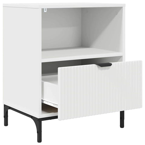 vidaXL Bedside Table with Drawer White 49 x 36 x 61 cm Engineered wood