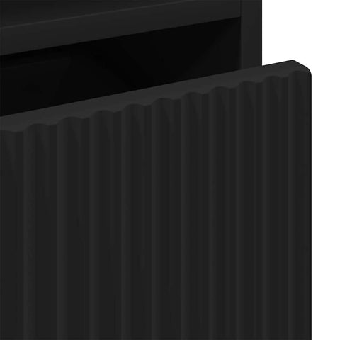 vidaXL Bedside Table with Drawer Black 49 x 36 x 61 cm Engineered wood