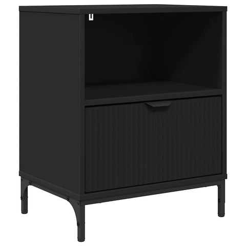 vidaXL Bedside Table with Drawer Black 49 x 36 x 61 cm Engineered wood