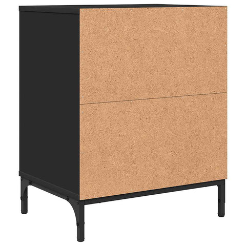 vidaXL Bedside Table with Drawer Black 49 x 36 x 61 cm Engineered wood