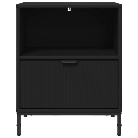 vidaXL Bedside Table with Drawer Black 49 x 36 x 61 cm Engineered wood