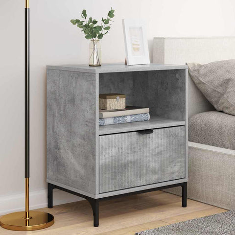 vidaXL Bedside Tables with Drawer 2 pcs Concrete grey 49 x 36 x 61 cm