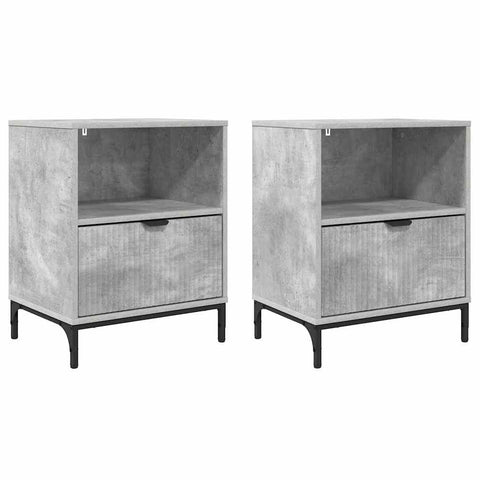 vidaXL Bedside Tables with Drawer 2 pcs Concrete grey 49 x 36 x 61 cm