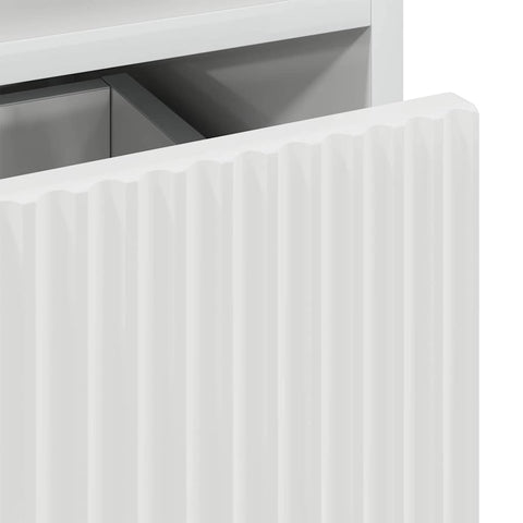 vidaXL Bedside Table High gloss white 49 x 36 x 61 cm Engineered wood