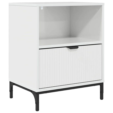 vidaXL Bedside Table High gloss white 49 x 36 x 61 cm Engineered wood