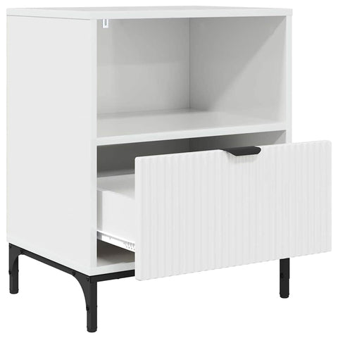 vidaXL Bedside Table High gloss white 49 x 36 x 61 cm Engineered wood