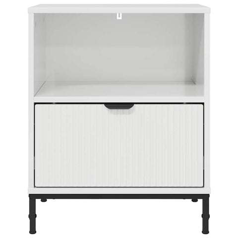 vidaXL Bedside Table High gloss white 49 x 36 x 61 cm Engineered wood