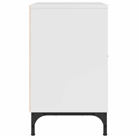vidaXL Bedside Table High gloss white 49 x 36 x 61 cm Engineered wood
