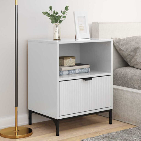 vidaXL Bedside Tables 2 pcs High gloss white 49 x 36 x 61 cm