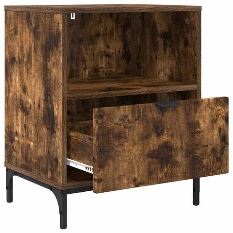 vidaXL Bedside Table Smoked oak 49 x 36 x 61 cm Engineered wood
