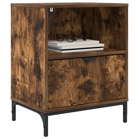 vidaXL Bedside Table Smoked oak 49 x 36 x 61 cm Engineered wood