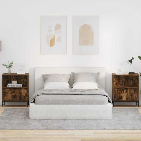 vidaXL Bedside Tables 2 pcs Smoked oak 49 x 36 x 61 cm Engineered wood